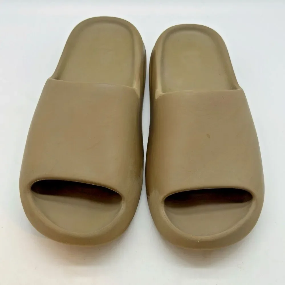 adidas Yeezy Slides Ochre Brown GW1931 Men's 12 Foam Sandals Beach Comfortcore